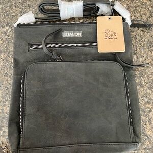 New Estalon Charcoal Leather crossbody bag